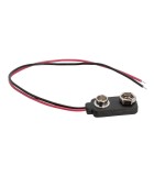 Conector baterie 9V ranforsat pe fir 15cm, Oem
