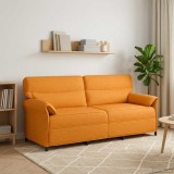 vidaXL Canapea 100% poliester, cadru din metal, MDF, placaj 42033920