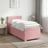 Cumpara ieftin Pat boxspring cu saltea cu headboard Roz 80 x 200 cm Catifea