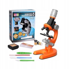 Microscop de jucarie pentru copii, cu trei dimensiuni de marire, 100x, 400x si 1200x, dispozitivul poate