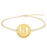 Together - Bratara personalizata din argint 925 placat cu aur galben 24K -banut