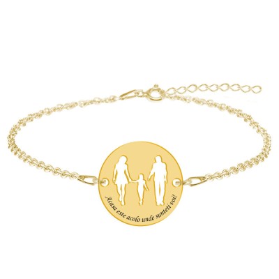 Together - Bratara personalizata din argint 925 placat cu aur galben 24K -banut foto