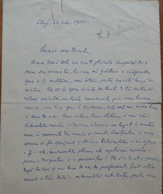 Scrisoare Teodor A. Naum catre Nicu Missir, 1955 foto