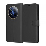 Husa pentru Realme 12 Pro / 12 Pro+, Techsuit, Leather Folio, Neagra