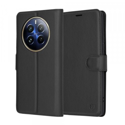 Husa pentru Realme 12 Pro / 12 Pro+, Techsuit, Leather Folio, Neagra foto