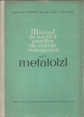 Manual de lucrari practice de chimie anorganica I. Metaloizi - R. Ripan / 1961 foto