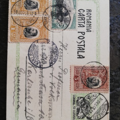 Carte postala Buc-Karlsruhe,10 dec.1906,francatura multipla, mixta,25 ani regat