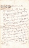 A3727N Contract de v&acirc;nzare-cumpărare, 1859, T&acirc;rgu Lăpuș, limba maghiară, timbru fiscal de 6 și 15 creițari