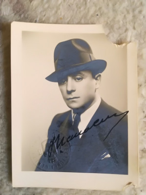 Foto ION MANOLESCU solist anii 30-40 Opera Romana Bucuresti semnatura 8x 6 cm foto