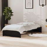 Cadru de pat single, negru, 90x190 cm, lemn masiv, vidaXL