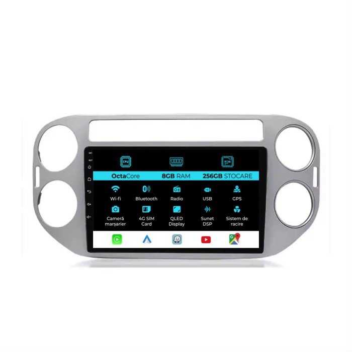 Navigatie Dedicata Volkswagen Tiguan (2006-2016), 9Inch, 8Gb Ram, 256Gb Stocare, Carplay