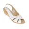 Sandale dama, din piele naturala, alb, cu platforma de 4cm - S52A