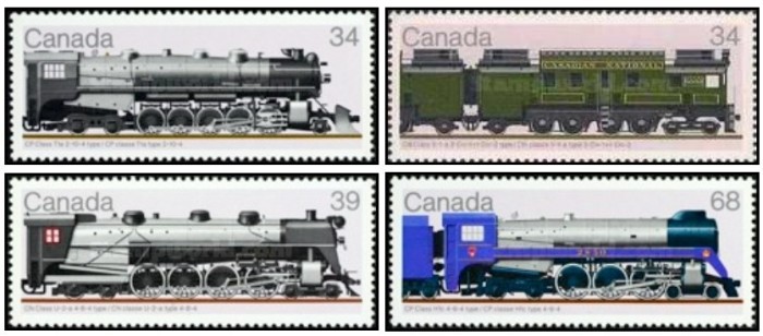 Canada 1986 - locomotive, serie neuzata