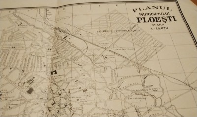 PLANUL MUNICIPIULUI PLOESTI 1937; scara 1:10000; dim.: 42.0x38.0 cm. foto