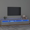 VidaXL Comodă TV cu lumini LED, gri sonoma, 240x35x40cm