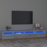 vidaXL Comodă TV cu lumini LED, gri sonoma, 240x35x40cm