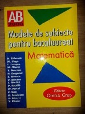 Matematica. Modele de subiecte pentru bacalaureat- N. Basboaca, Al. Blaga
