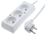 Prelungitor electric 3 prize alb 1,5m 16A