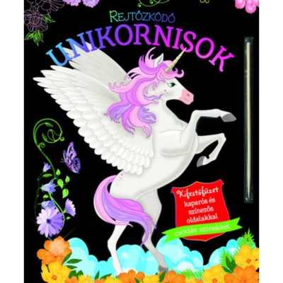 Rejtőzk&amp;ouml;dő unikornisok - Kifestőf&amp;uuml;zet kapar&amp;oacute;s &amp;eacute;s sz&amp;iacute;nezős oldalakkal foto