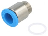Racord Push-in Filetat Simplu Alamă Nichelată 0,95-6 bar