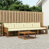 vidaXL Set de canapele de exterior cu pernă 5 pcs Natural și Crem 3381234