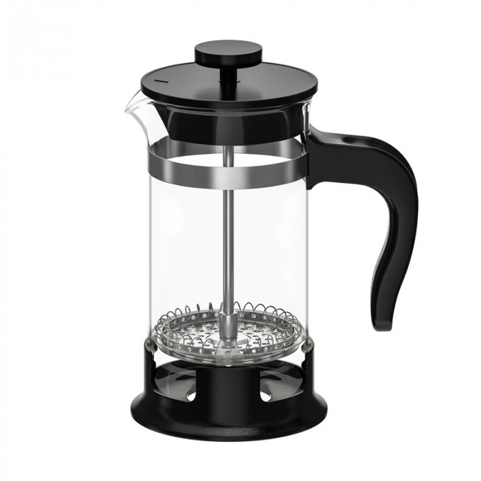 Infuzor sticla pentru ceai/cafea, maner plastic, diametru 10 cm, capacitate 1 l