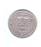 Moneda Africa de Vest 50 francs/franci 2011, stare buna, curata