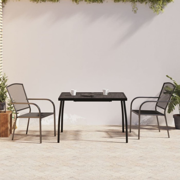 Gossi set de masa gradina, 3 piese, antracit, otel