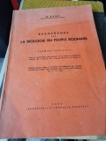 G. Banu - Recherches sur la Biologie du Peuple Roumain (cu dedicatie de la autor)