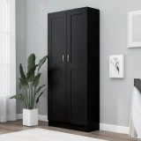 Gossi biblioteca, negru, 82,5x30,5x185,5 cm, lemn prelucrat
