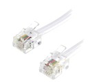 Cablu telefon RJ11 BQ CABLE 5m alb TEL-RJ11-WH/05, mufă ambele părți