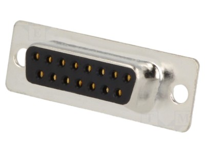 Conector D-Sub 15 pini mamă lipire foto