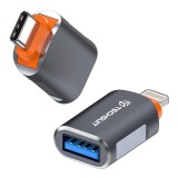 Adaptor OTG premium USB la Type-C, 6A, 5Gbps Asteroid GSM A9, gri