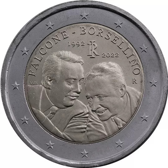 Italia 2 Euro 2022 (Falcone și Borsellino) KM-471UNC !!!