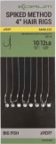 Carlige Legate KORUM Spiked Method Hair Rigs Barbed, 14lbs, Nr.8, 10cm, 8buc/pac