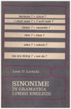 Leon D. Levitchi - Sinonime in gramatica limbii engleze - 129294