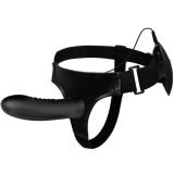 Harness Collection-Myron Strap-on cu Vibrație și Dildo Gol-Silicon