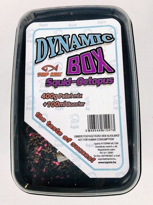 Top Mix - Pelete pentru momit Dynamic Pellet Box - Squid 400g+100ml aroma