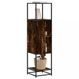 Dulap inalt Gossi stejar afumat, 35.5x35x139cm, lemn prelucrat si metal, depozitare living/dormitor