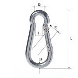 CARABINA ZINCATA CU CLAPETA 8MM / 10MM/10/12M EuroGoods Quality, Oem