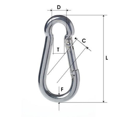 CARABINA ZINCATA CU CLAPETA 8MM / 10MM/10/12M EuroGoods Quality foto