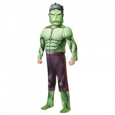 Costum cu muschi Hulk Deluxe pentru baieti - Avengers 140 cm 9-10 ani