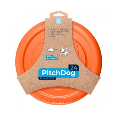 PitchDog 24, disc de joc pentru caini (frisbee), 24cm, portocaliu foto