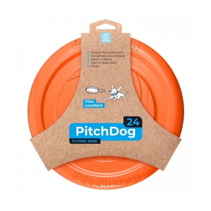 PitchDog 24, disc de joc pentru caini (frisbee), 24cm, portocaliu