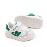 Adidasi albi cu insertii verzi pentru copii - MyBaby (Marime Disponibila: 9-12, Superbaby