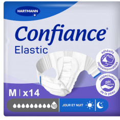 Scutece pentru adulti tip chilot Confiance Elastic, 10 picaturi, Marimea M, 14 buncati - NOU