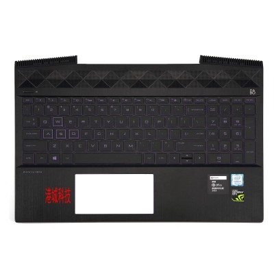 Carcasa superioara neagra cu tastatura cu iluminare violet pentru laptop HP Pavilion Gaming 15-cx​ TPN-C133 foto
