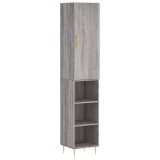 Cumpara ieftin Dulap inalt, gri sonoma, 34,5x34x180 cm, lemn prelucrat