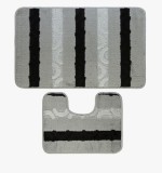 Cumpara ieftin Set 2 Covorase Baie, Model Saidtex 2504 Platinum, Marimi 50 x 80 40 x 50 cm, Gri, Negru