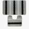 Set 2 Covorase Baie, Model Saidtex 2504 Platinum, Marimi 50 x 80 40 x 50 cm, Gri, Negru
